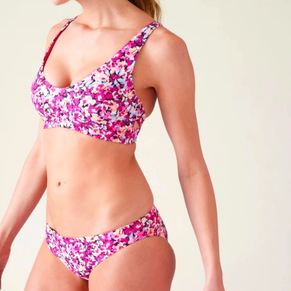 Athleta Other - Athleta Women's Bikini Set ELYSIAN FLORAL PINK Top And Bottom Size XL EUC
